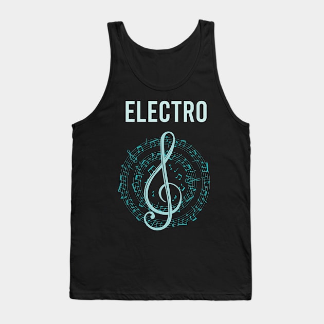 Music Note Circle Electro Tank Top by Hanh Tay